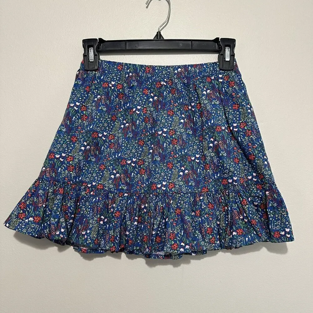 Gymboree Girls Floral Cotton Skirt Size 7/8 Lined‎ Tiered Cottagecore Prairie